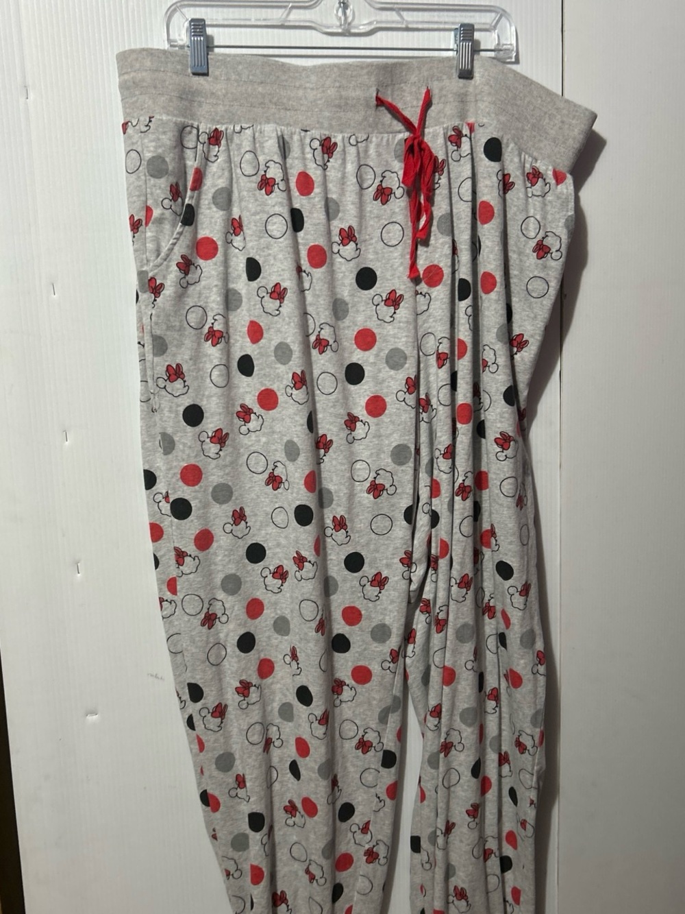 Disney Grey Polka Dot Pajama Pants with Red Accents